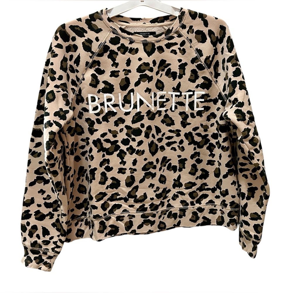Brunette the Label Middle Sister Crewneck Sweatshirt leopard print size M/L